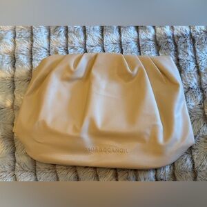 Moroccanoil Cream Faux Leather Cosmetic/Clutch Bag,NWOT